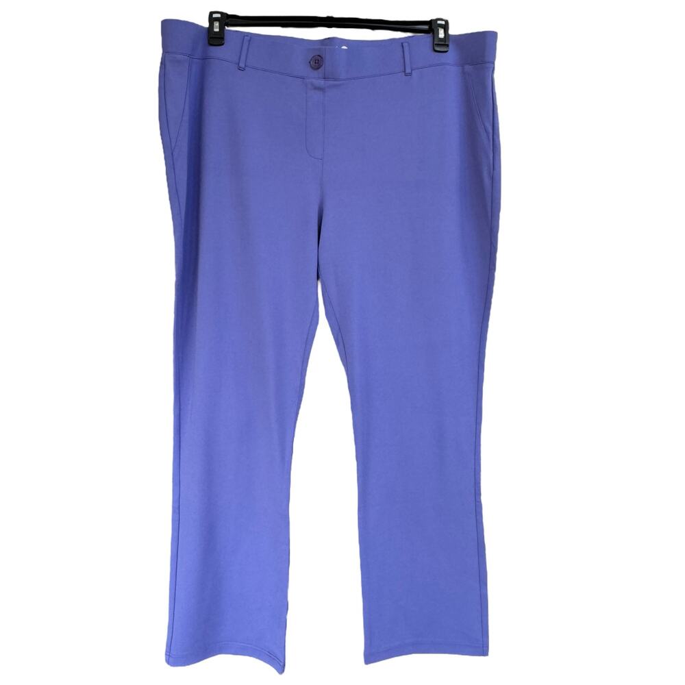 Betabrand 3X-Large Classic Dress Straight Leg Pants Ponte Pull-On Stretch Purple